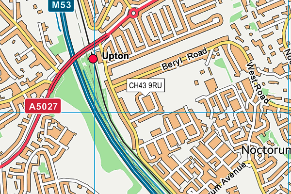 CH43 9RU map - OS VectorMap District (Ordnance Survey)