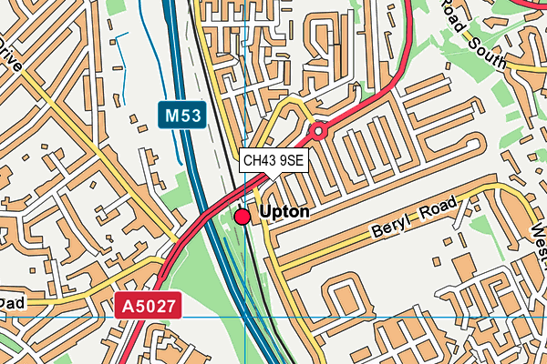 CH43 9SE map - OS VectorMap District (Ordnance Survey)