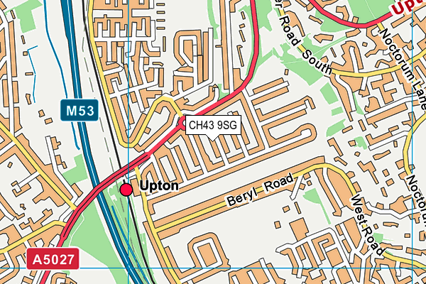 CH43 9SG map - OS VectorMap District (Ordnance Survey)