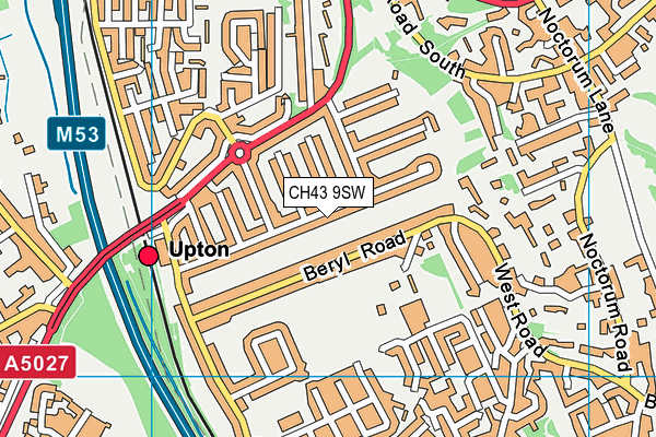 CH43 9SW map - OS VectorMap District (Ordnance Survey)