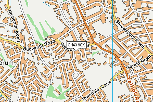 CH43 9SX map - OS VectorMap District (Ordnance Survey)