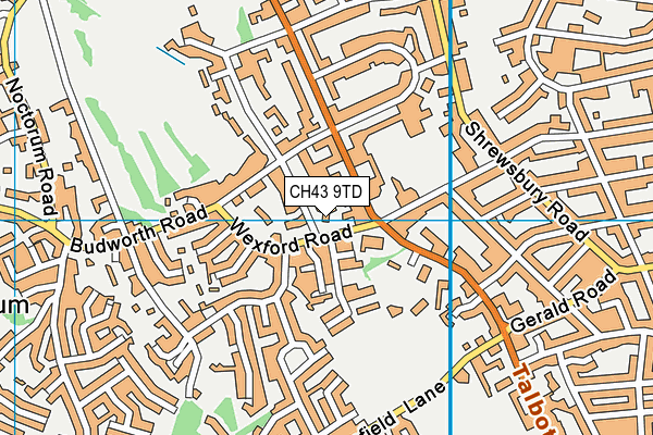 CH43 9TD map - OS VectorMap District (Ordnance Survey)