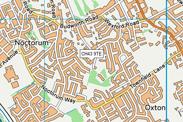 CH43 9TE map - OS VectorMap District (Ordnance Survey)