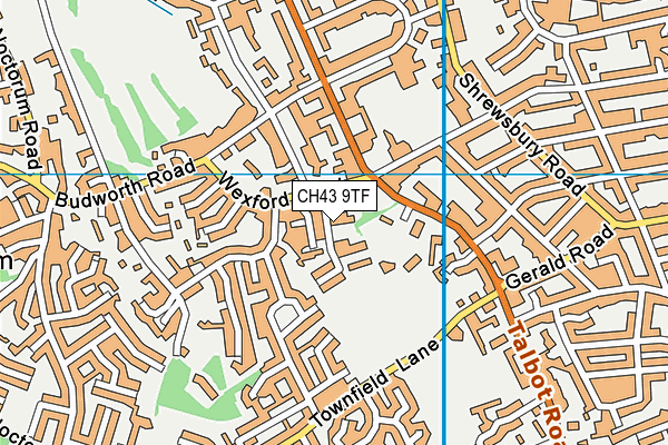 CH43 9TF map - OS VectorMap District (Ordnance Survey)