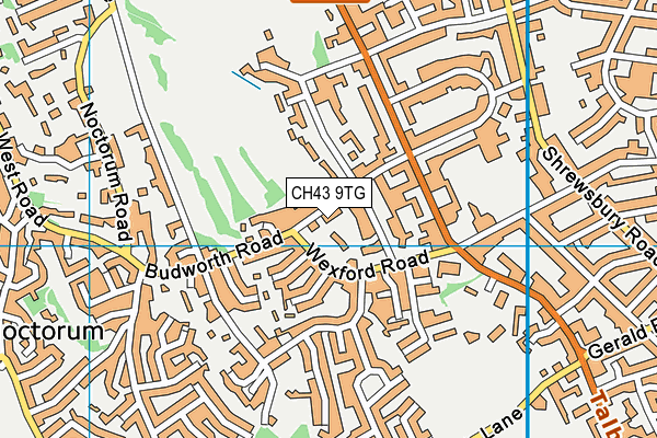 CH43 9TG map - OS VectorMap District (Ordnance Survey)