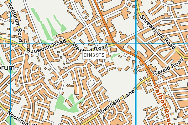 CH43 9TS map - OS VectorMap District (Ordnance Survey)