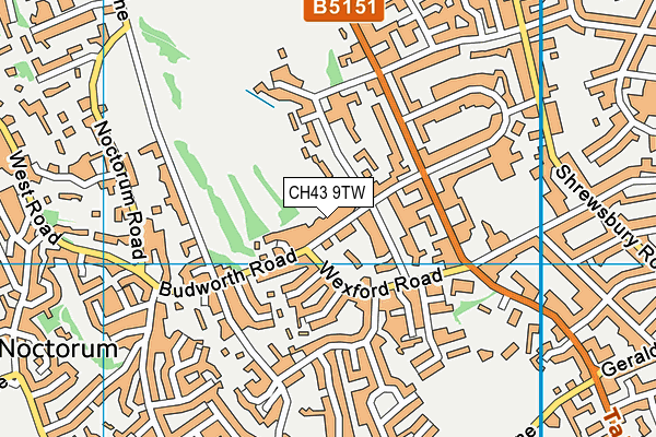 CH43 9TW map - OS VectorMap District (Ordnance Survey)