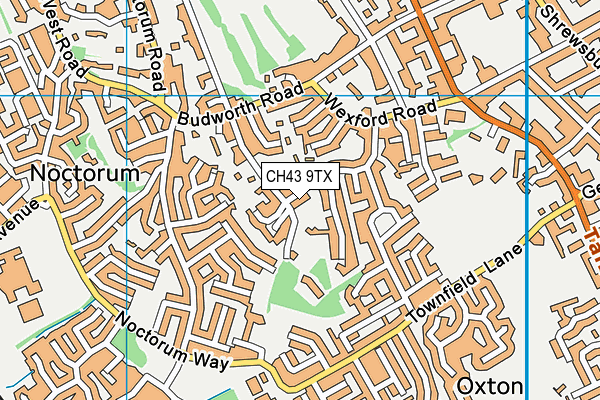 CH43 9TX map - OS VectorMap District (Ordnance Survey)