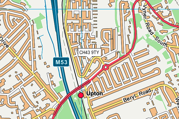 CH43 9TY map - OS VectorMap District (Ordnance Survey)