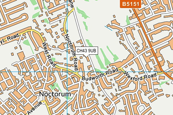 CH43 9UB map - OS VectorMap District (Ordnance Survey)