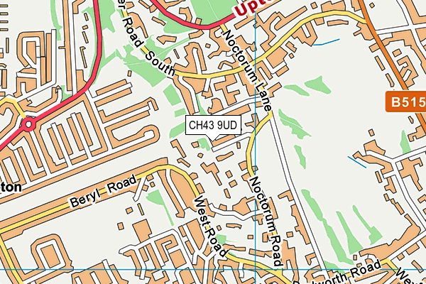 CH43 9UD map - OS VectorMap District (Ordnance Survey)