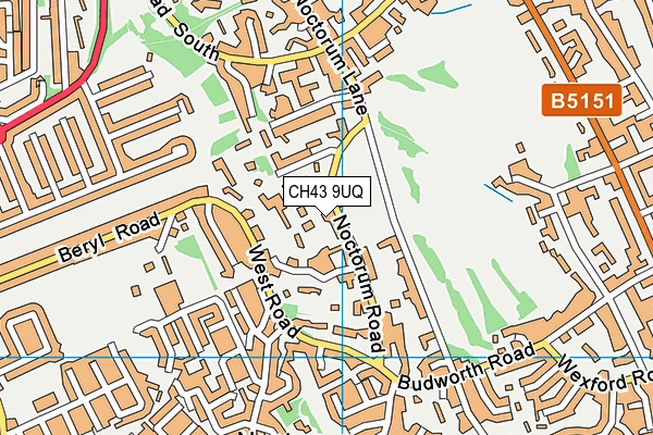 CH43 9UQ map - OS VectorMap District (Ordnance Survey)