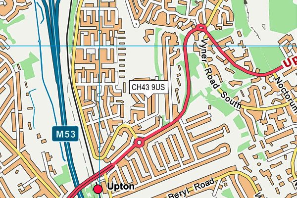 CH43 9US map - OS VectorMap District (Ordnance Survey)