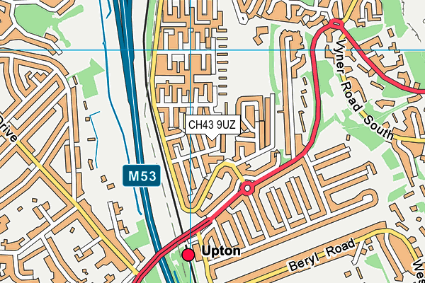 CH43 9UZ map - OS VectorMap District (Ordnance Survey)