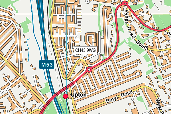 CH43 9WG map - OS VectorMap District (Ordnance Survey)