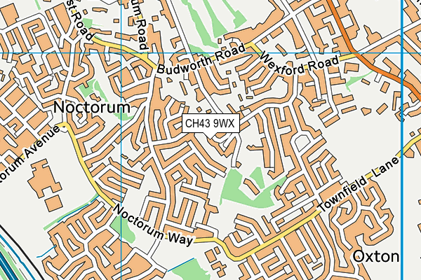 CH43 9WX map - OS VectorMap District (Ordnance Survey)