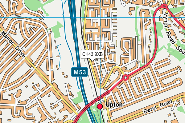 CH43 9XB map - OS VectorMap District (Ordnance Survey)