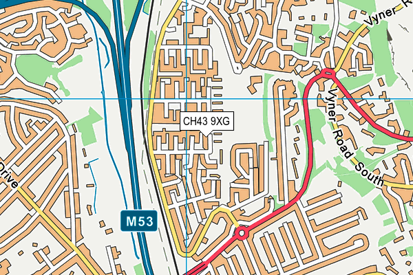 CH43 9XG map - OS VectorMap District (Ordnance Survey)