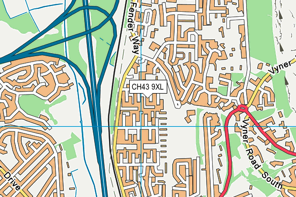 CH43 9XL map - OS VectorMap District (Ordnance Survey)