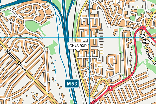CH43 9XP map - OS VectorMap District (Ordnance Survey)