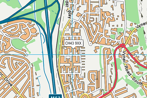 CH43 9XX map - OS VectorMap District (Ordnance Survey)