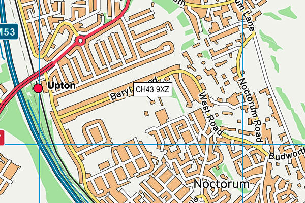 CH43 9XZ map - OS VectorMap District (Ordnance Survey)