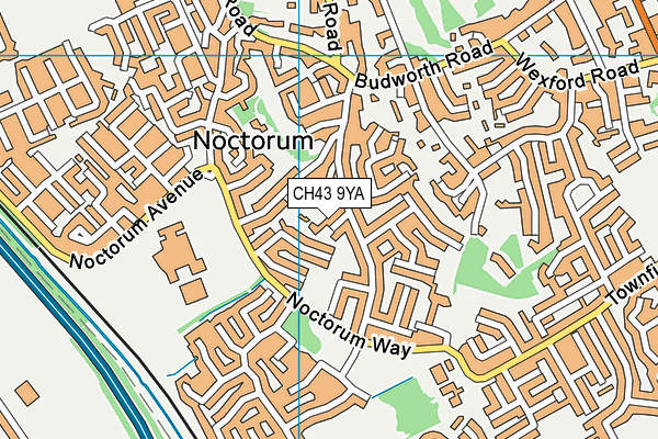 CH43 9YA map - OS VectorMap District (Ordnance Survey)