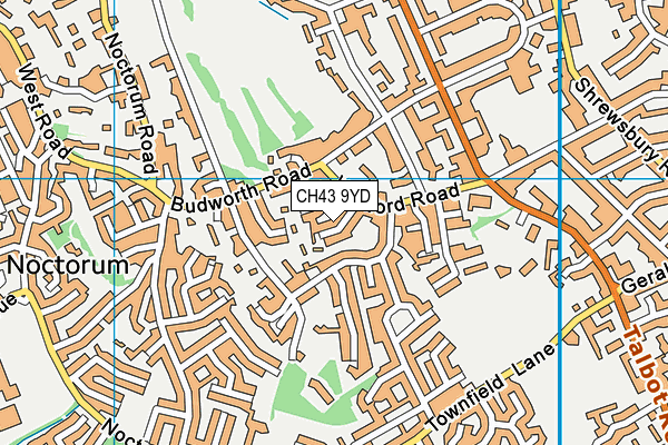 CH43 9YD map - OS VectorMap District (Ordnance Survey)