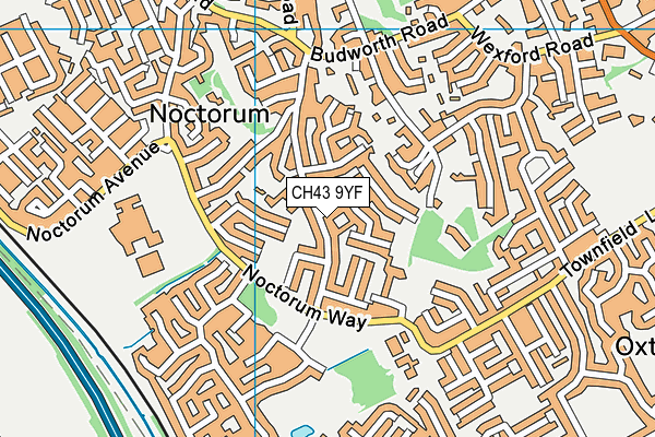 CH43 9YF map - OS VectorMap District (Ordnance Survey)