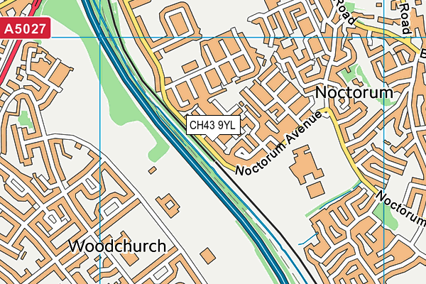 CH43 9YL map - OS VectorMap District (Ordnance Survey)