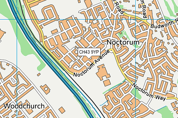 CH43 9YP map - OS VectorMap District (Ordnance Survey)