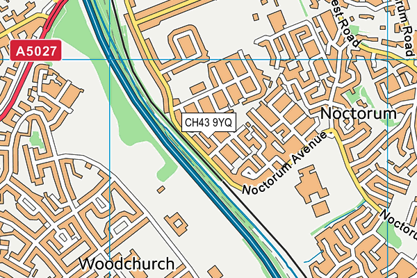 CH43 9YQ map - OS VectorMap District (Ordnance Survey)