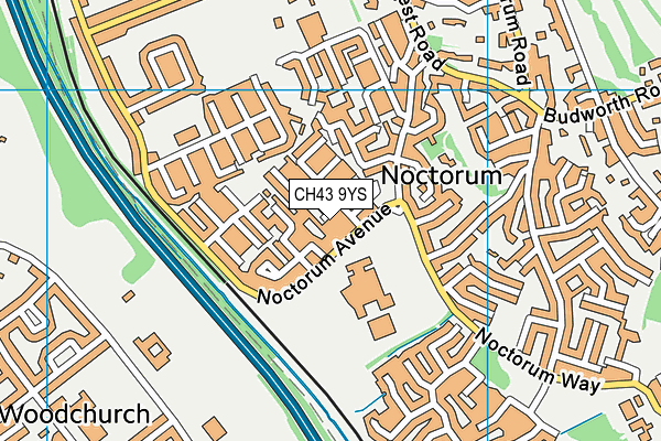 CH43 9YS map - OS VectorMap District (Ordnance Survey)