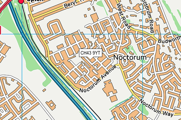 CH43 9YT map - OS VectorMap District (Ordnance Survey)