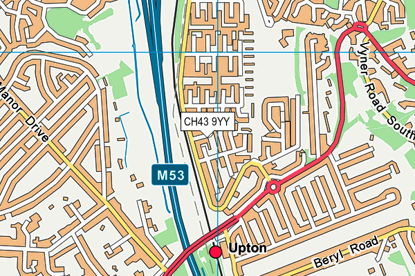 CH43 9YY map - OS VectorMap District (Ordnance Survey)