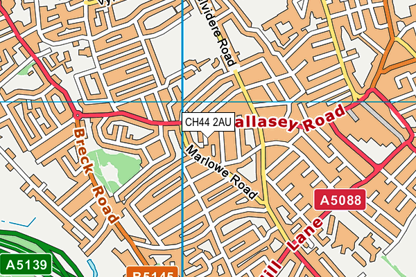 CH44 2AU map - OS VectorMap District (Ordnance Survey)