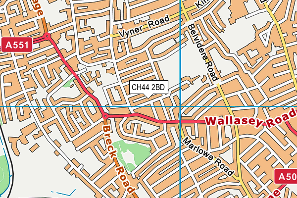 CH44 2BD map - OS VectorMap District (Ordnance Survey)