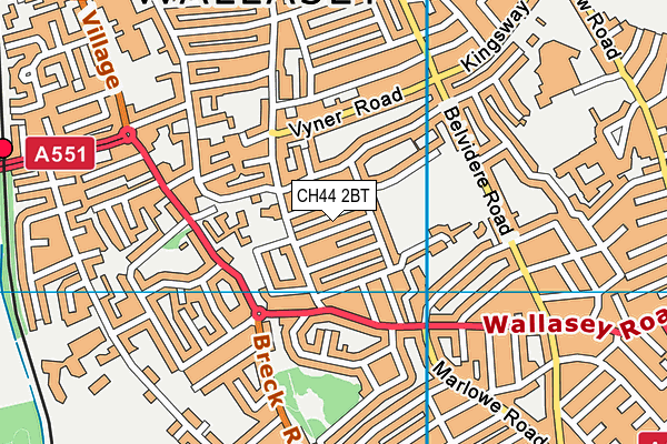 CH44 2BT map - OS VectorMap District (Ordnance Survey)