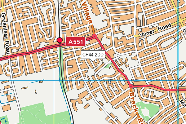 CH44 2DD map - OS VectorMap District (Ordnance Survey)