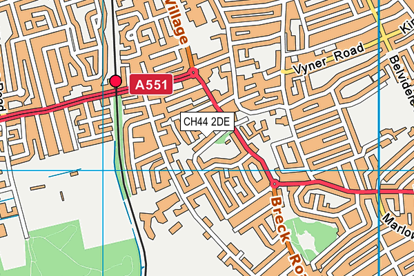 CH44 2DE map - OS VectorMap District (Ordnance Survey)