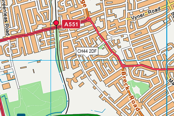 CH44 2DF map - OS VectorMap District (Ordnance Survey)