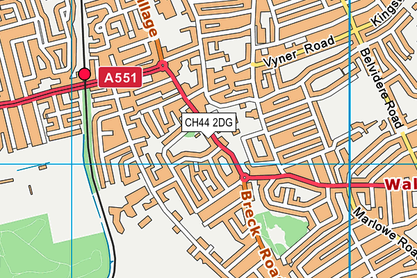 CH44 2DG map - OS VectorMap District (Ordnance Survey)