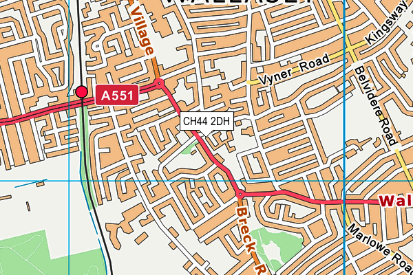 CH44 2DH map - OS VectorMap District (Ordnance Survey)