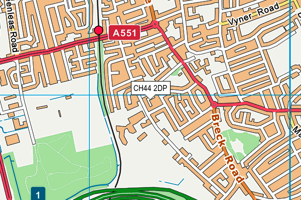 CH44 2DP map - OS VectorMap District (Ordnance Survey)