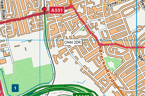 CH44 2DR map - OS VectorMap District (Ordnance Survey)