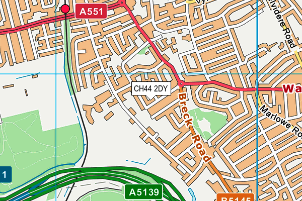 CH44 2DY map - OS VectorMap District (Ordnance Survey)