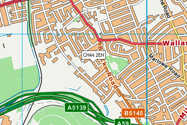 CH44 2EH map - OS VectorMap District (Ordnance Survey)