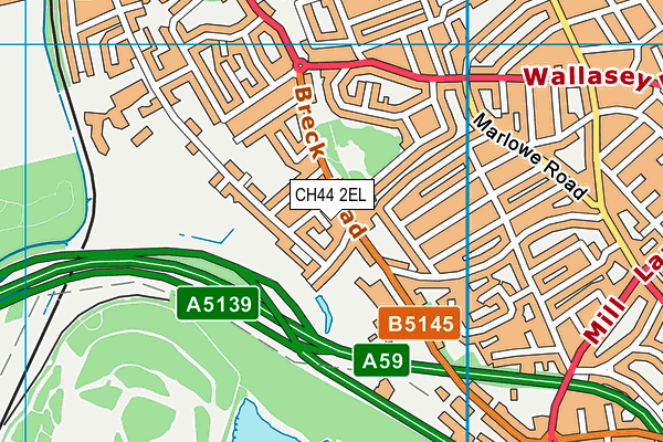 CH44 2EL map - OS VectorMap District (Ordnance Survey)