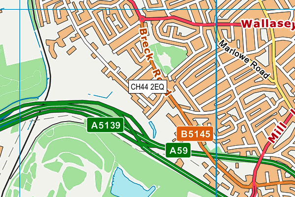 CH44 2EQ map - OS VectorMap District (Ordnance Survey)