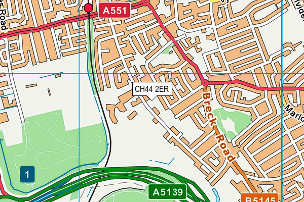 CH44 2ER map - OS VectorMap District (Ordnance Survey)